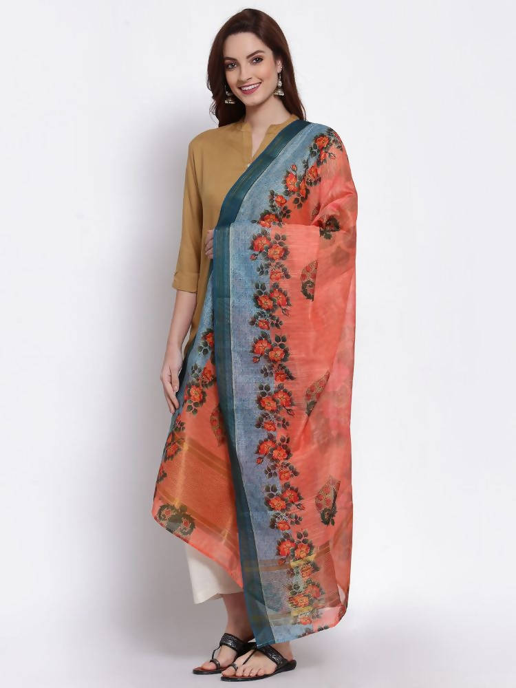 Myshka Women's Traditional Multi Cotton Silk Printed Casual Dupatta | Grab2Buy