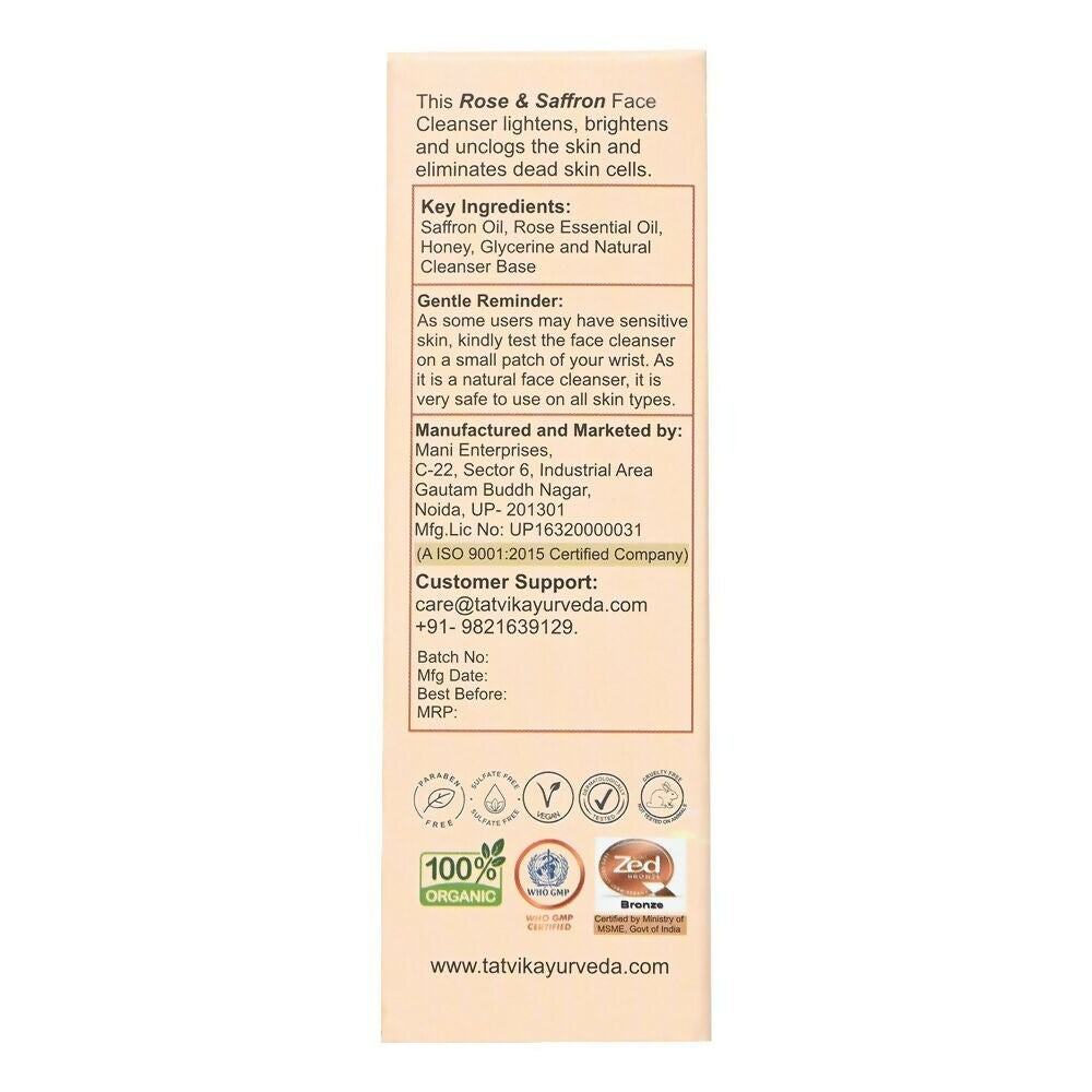 Tatvik Ayurveda Kusuma Face Cleanser (Rose & Saffron) | Grab2Buy