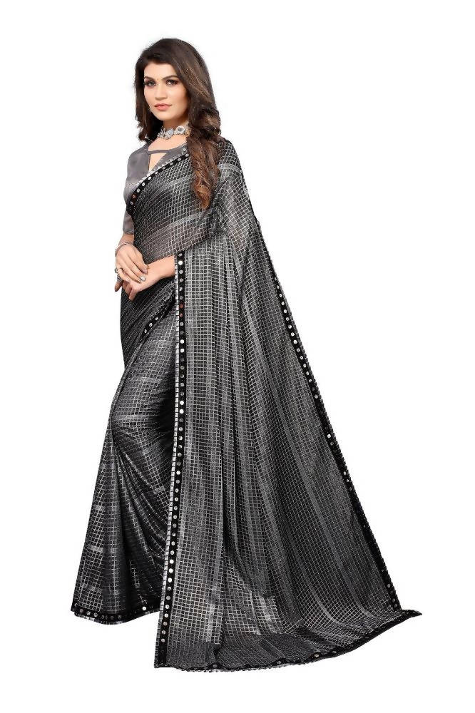 Vamika Grey Lycra Knitted Saree | Grab2Buy