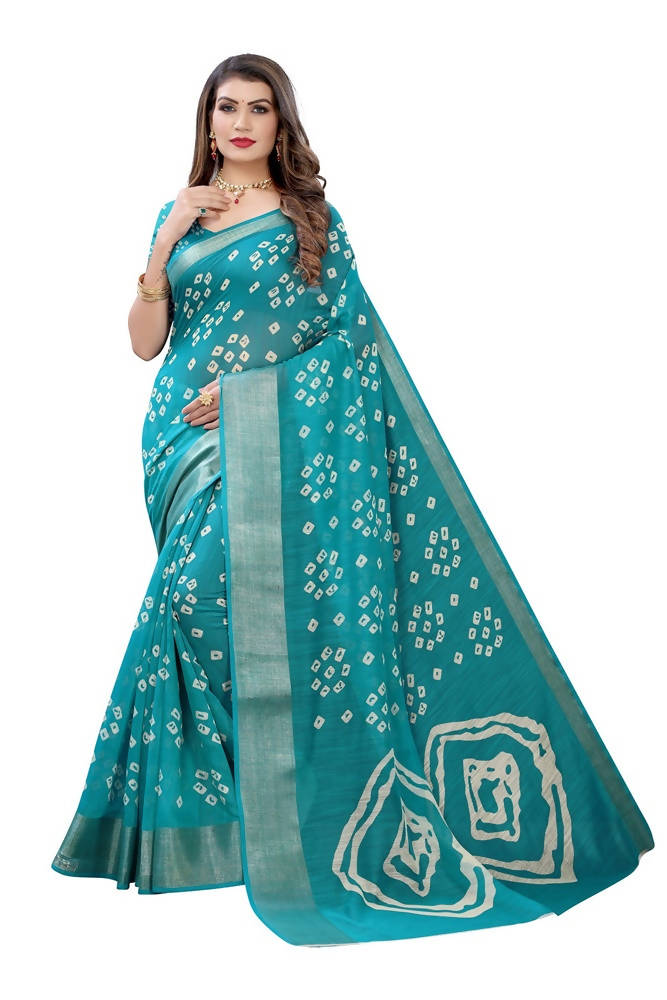 Vamika Rama Green Linen Zari Border Saree | Grab2Buy