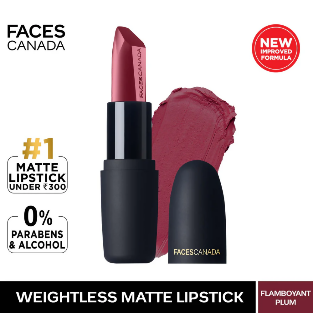 Faces Canada Weightless Matte Finish Lipstick - Flamboyant Plum 12 | Grab2Buy