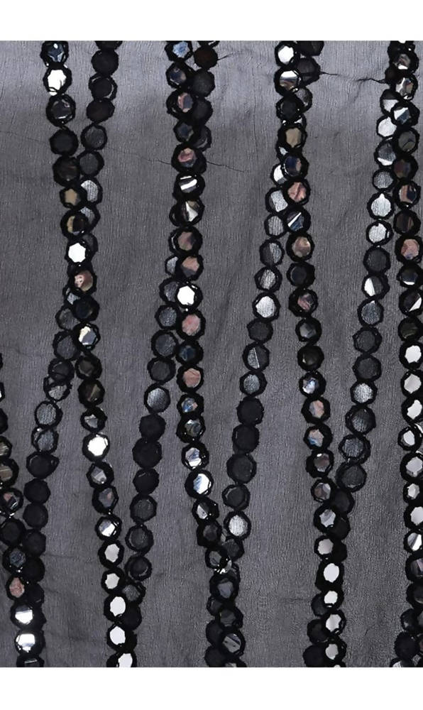 Mominos Fashion Black Orgenza Mirror Stripe Dupatta | Grab2Buy