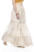 Mominos Fashion Trendy Cotton Off White Gold Print With Gota Sharara | Grab2Buy