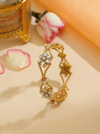 Ruby Raang 22k Gold Polished Kundan Bracelet