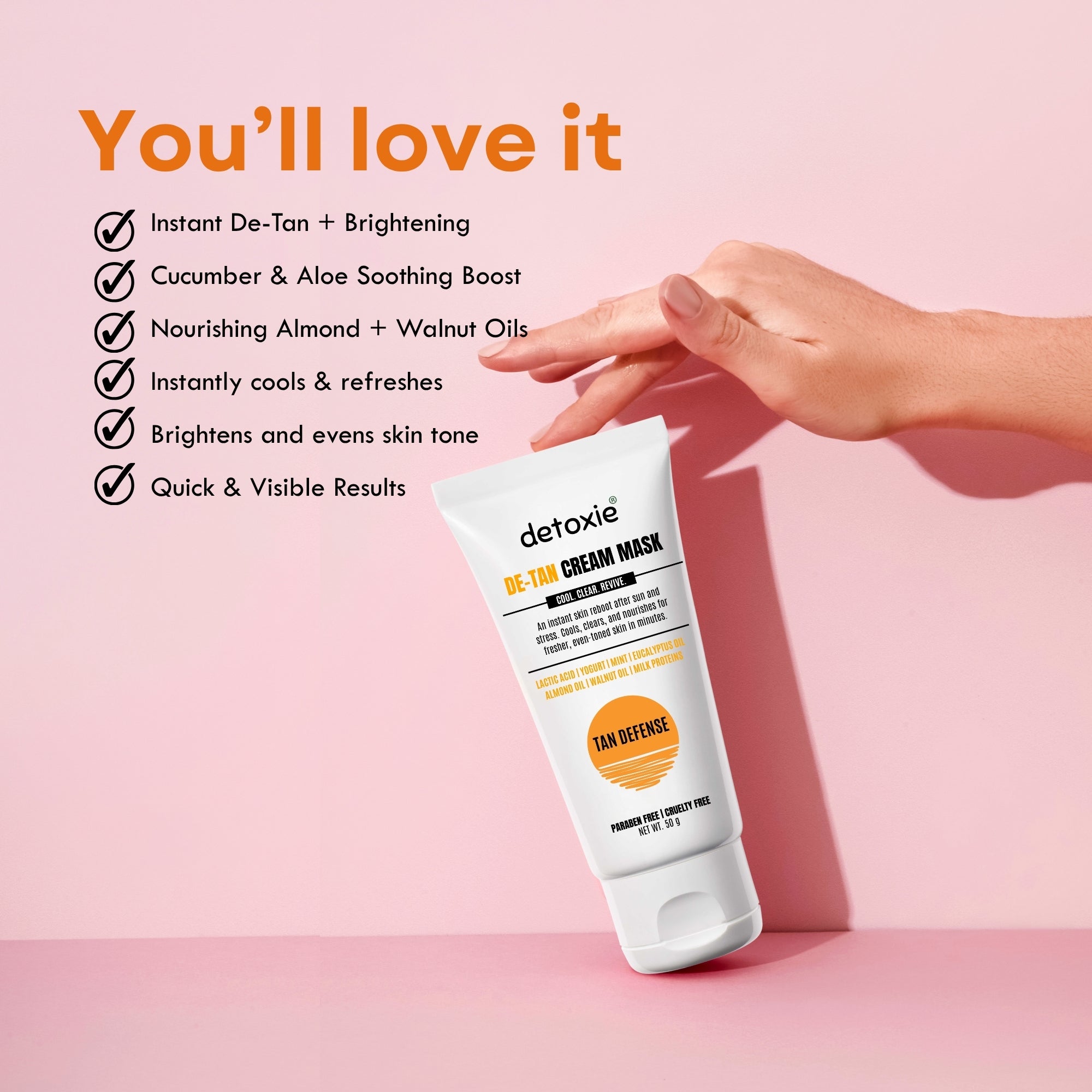 Detoxie Detan Cream Mask with Mint & Yogurt | Grab2Buy