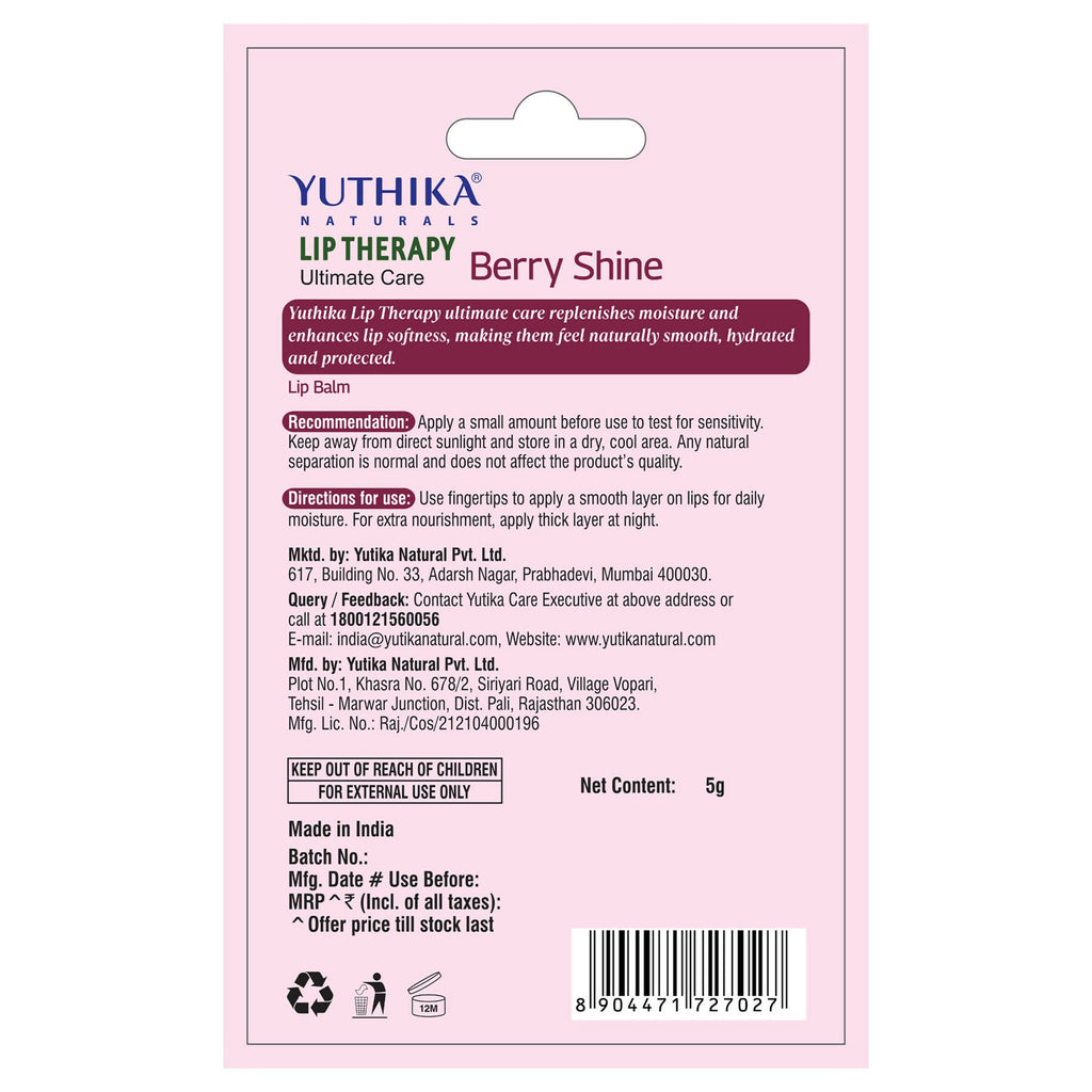 Yuthika Moisturizing Lip Balm – Berry Shine | Grab2Buy
