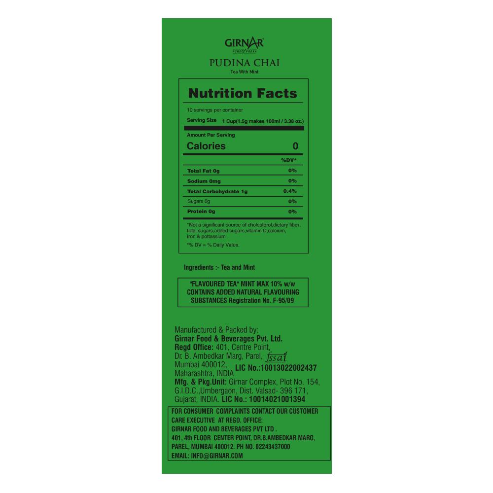 Girnar Black Tea Bags - Pudina | Grab2Buy