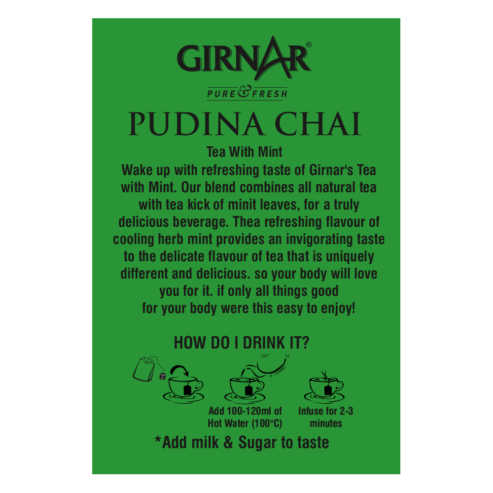 Girnar Black Tea Bags - Pudina | Grab2Buy