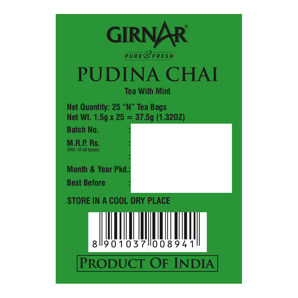 Girnar Black Tea Bags - Pudina | Grab2Buy