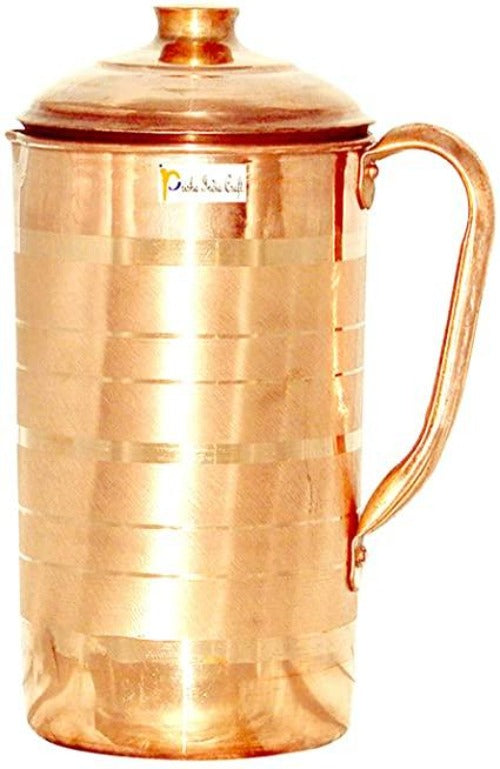 Pure Copper Water Jug With Handles And Lid | Grab2Buy