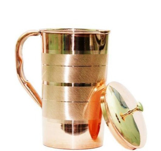 Pure Copper Water Jug With Handles And Lid | Grab2Buy
