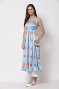 Myshka Cotton Printed Sleeveless Round Neck Multicolor Casual Women's Dress | Grab2Buy