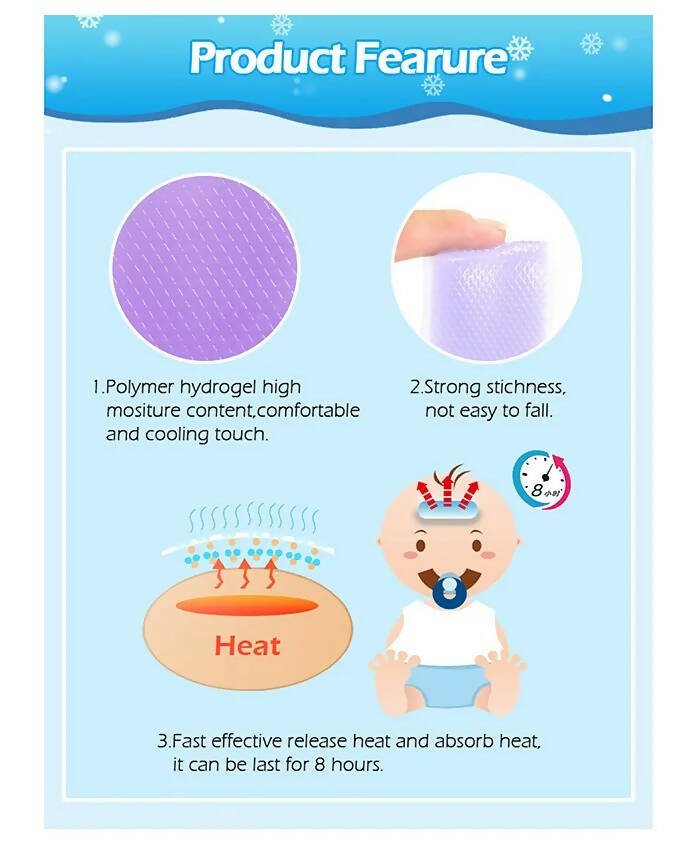 AHC Baby & Kids Cooling Gel Patch For Fever Colour changing Patch - 4 Pcs | Grab2Buy