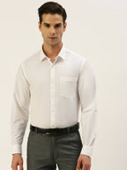 Ramraj Cotton Mens Full Sleeve Formal Poly Cotton White Shirt | Grab2Buy
