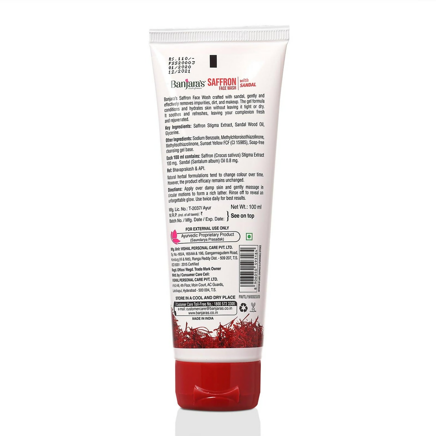 Banjara's Saffron Face Wash with Sandal | Grab2Buy