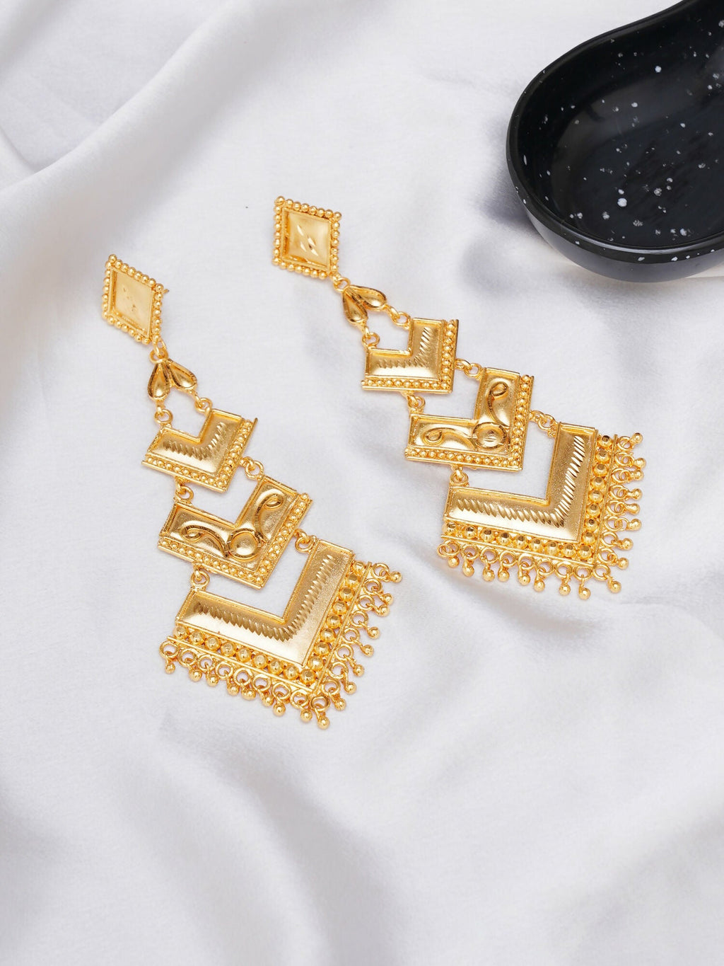 Golden Earrings (Gold) - Ruby Raang | Grab2Buy