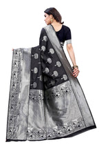 Vamika Banarasi Jacquard Weaving Black Saree (AMEE BLACK) | Grab2Buy