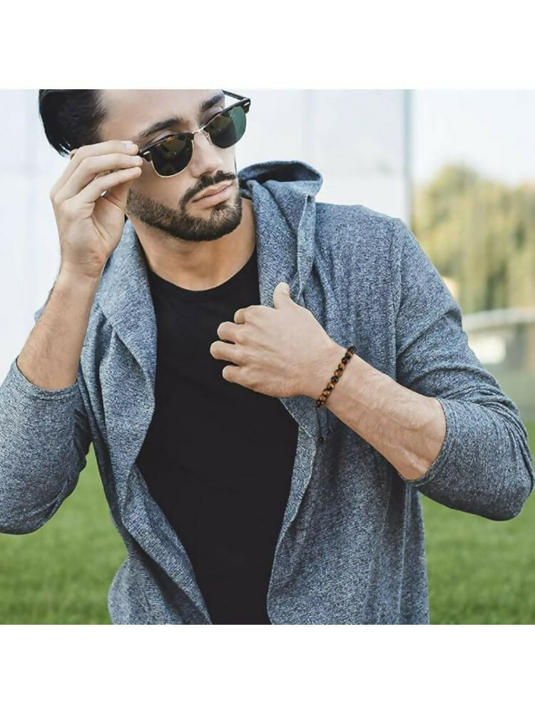 NVR Natural Tiger Eye Mens Adjustable Bracelet | Grab2Buy