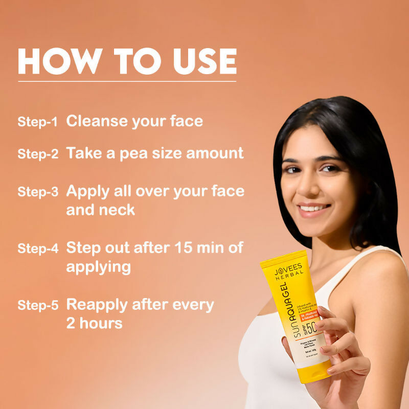 Jovees Herbal Sun Aqua Gel SPF 50 PA+++ Lightweight Texture | Grab2Buy