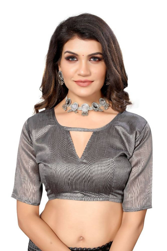 Vamika Grey Lycra Knitted Saree | Grab2Buy