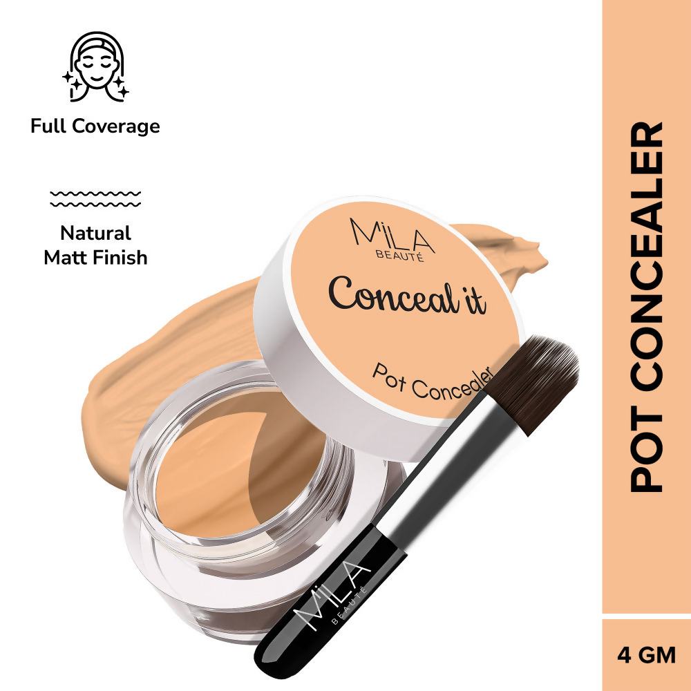 Mila Beaute Conceal It Pot Concealer Creamy Matte Finish with SPF 15 - Pure Beige | Grab2Buy