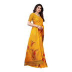 Vamika Printed Jute Silk Yellow Saree (Leo Yellow) | Grab2Buy