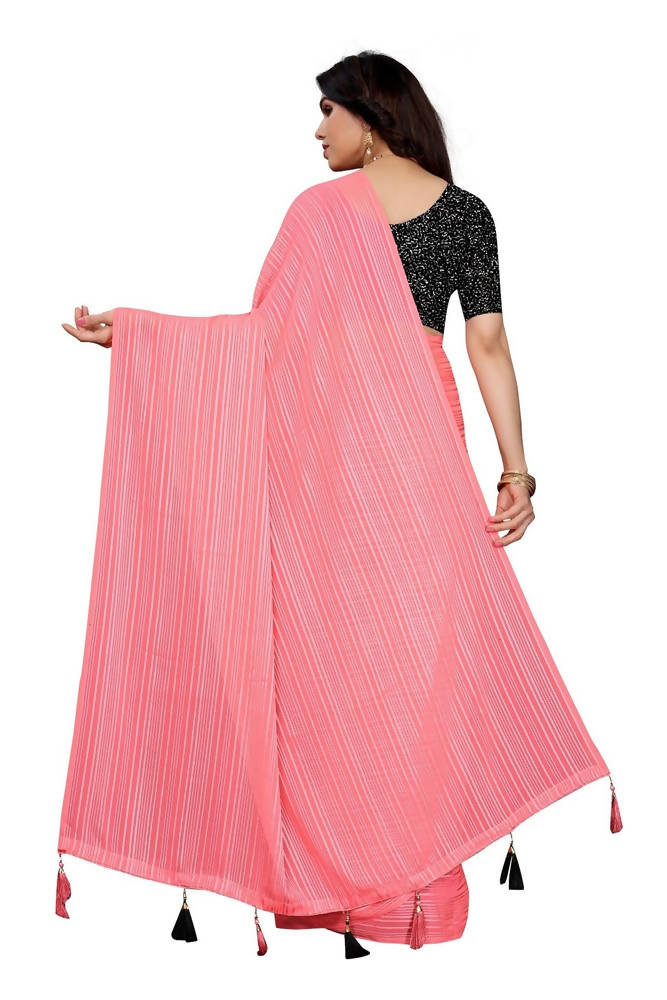 Vamika Pink Georgette Seqence Saree (Riva Pink) | Grab2Buy