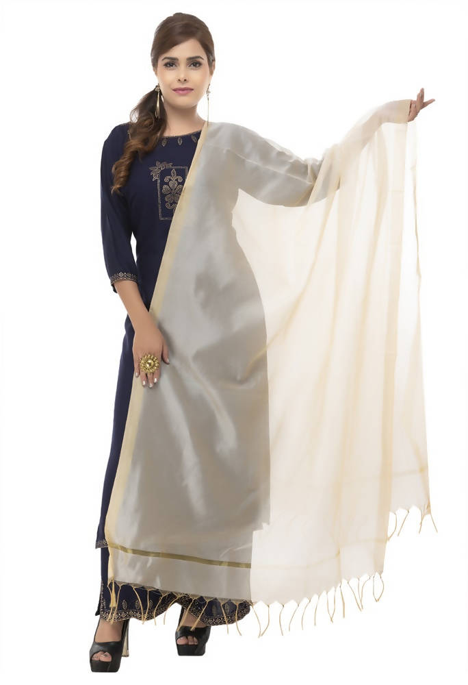 Mominos Fashion Light Golden Banarsi Piping Dupatta | Grab2Buy