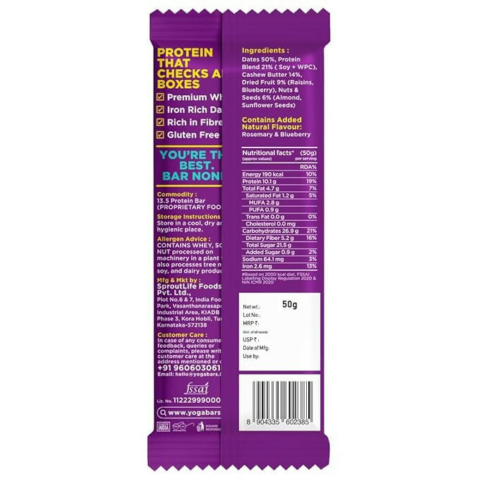 Yoga Bar Protein Bar - Blueberry Blast