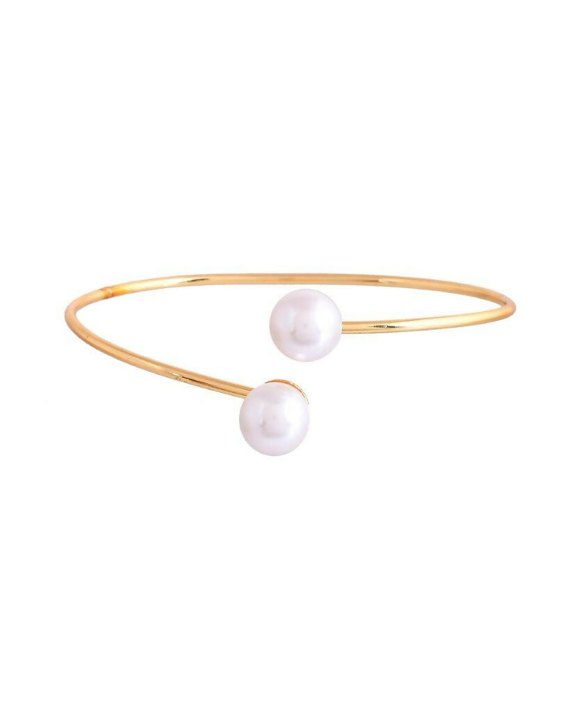 VOJ One Gram Gold-Polished Pearl Studded Bracelet | Grab2Buy
