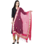 A R Silk Orgenza Gota Patti Fancy Dupatta Gajari Color Dupatta or Chunni | Grab2Buy