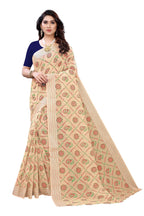 Vamika Cream Linen Jari Border Saree (CHARVI CREAM) | Grab2Buy