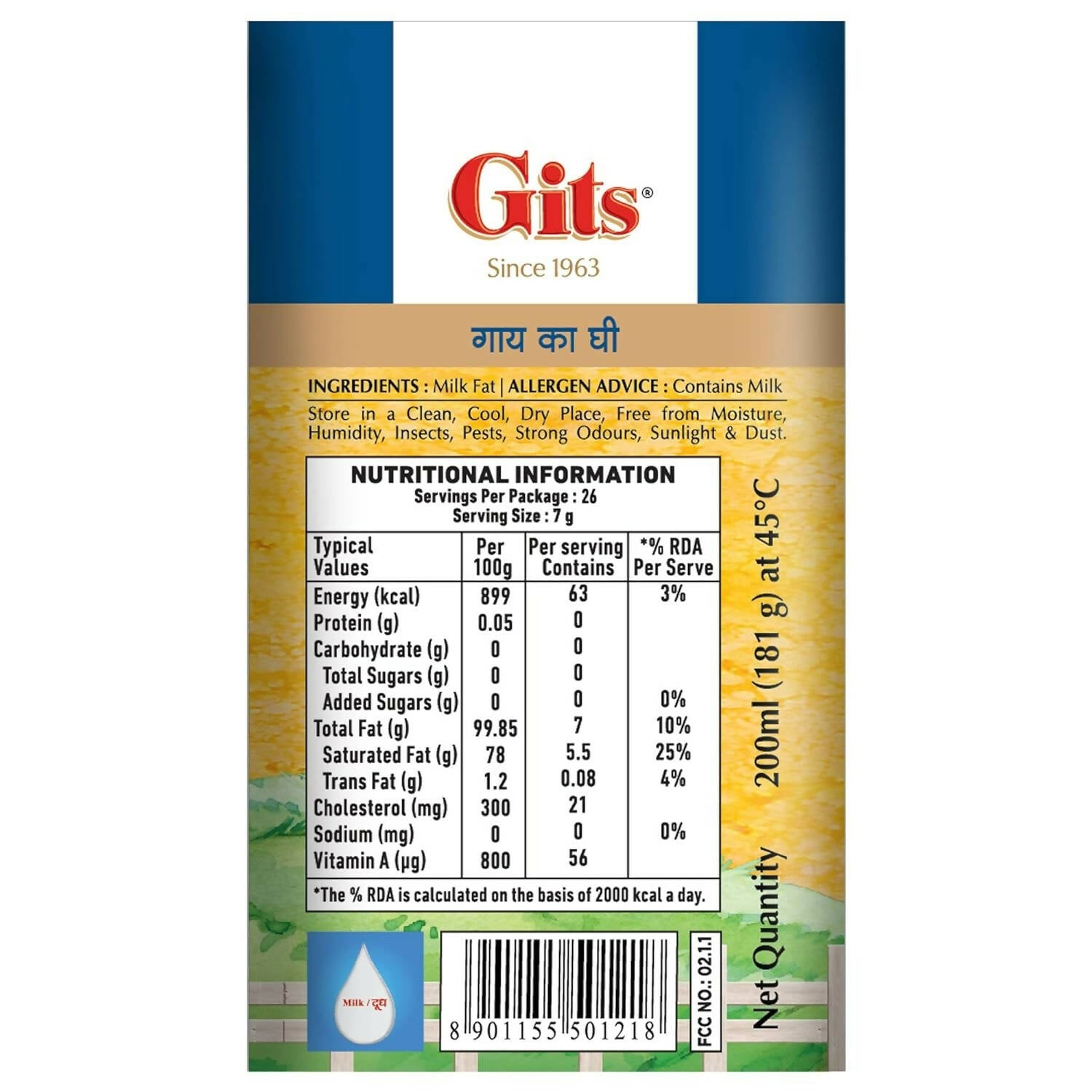 Gits Cow Ghee | Rich Taste & Aroma | Good source of Vitamin A, Delicious, Healthy & Nutritious | Grab2Buy