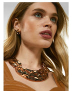 Bling Accessories Textured Metal Choker Necklace | Grab2Buy
