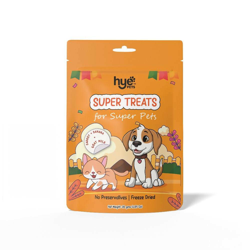 Hye Pets Super Treats For Super Pets – Freeze Dried Treats Made With Goat Milk, Carrot & Banana | Grab2Buy