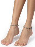 NVR Women's Evil Eye Black & Silver Anklets | Grab2Buy