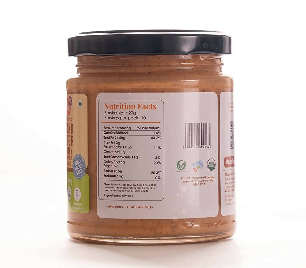 Truefarm Organic Almond Butter Creamy-Unsweetened | Grab2Buy