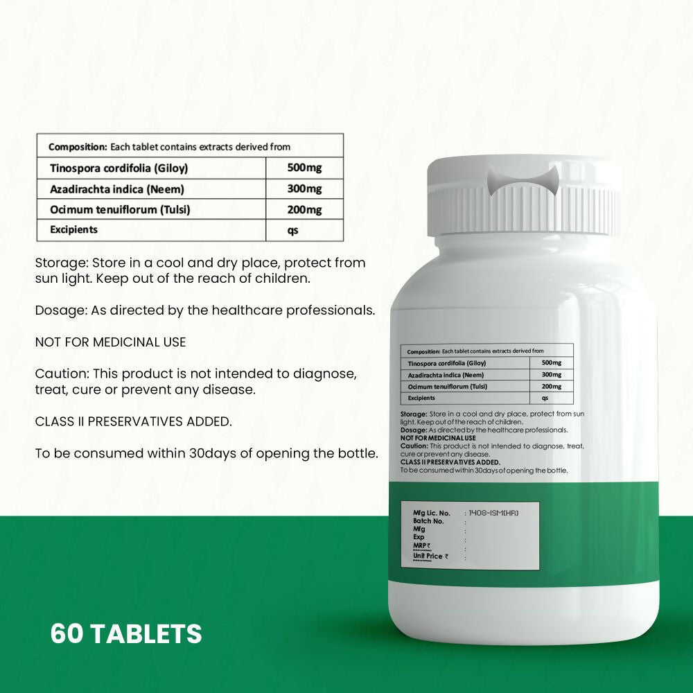 HappyMillions Giloy Tulsi Neem Tablets | Traditional Ayurvedic Herbal Blend