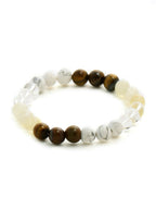 Clear Quartz and Tiger Eye Multicoloured Cyrstal Beads bracelet - Ruby Raang