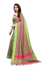 Vamika Banarasi Jacquard Weaving Green Saree | Grab2Buy
