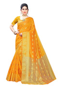 Vamika Banarasi Jacquard Weaving Yellow Saree | Grab2Buy