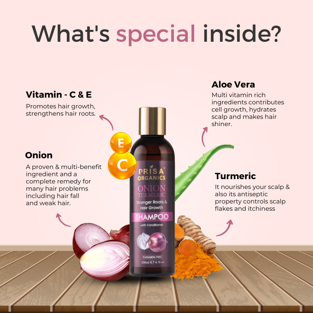 Prisa Organics Onion & Turmeric Shampoo | Grab2Buy