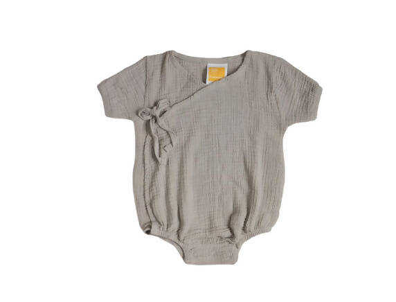 Sunshine Baby Cute Organic Muslin Cotton Kimono Rompers For Babies - Grey | Grab2Buy
