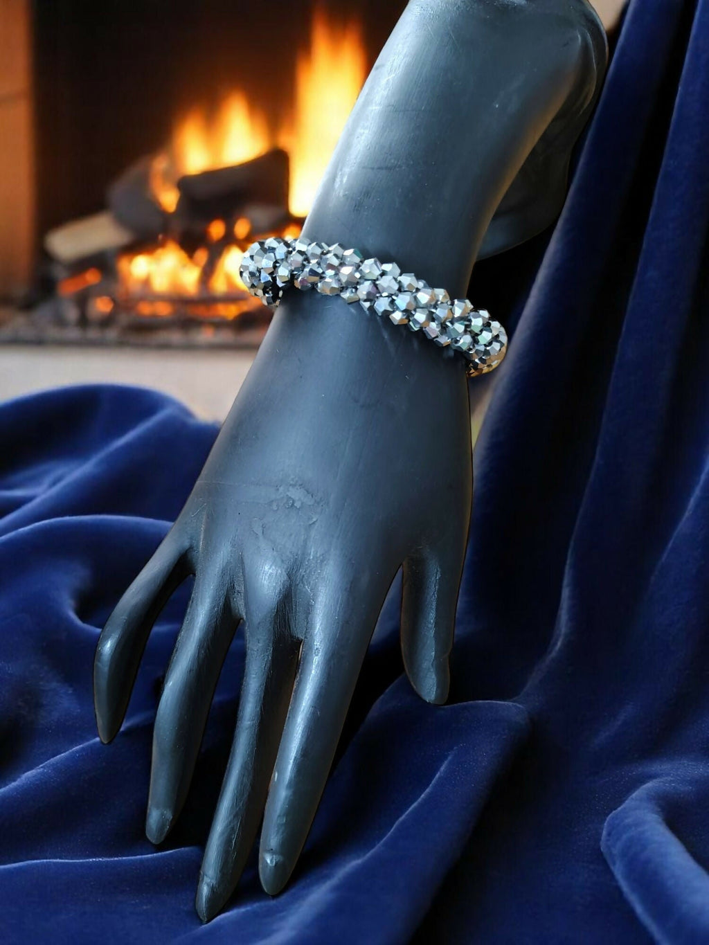 Inhanns Unisex Crystal Bloom – Adjustable Crystal Bead Bracelets - Silver | Grab2Buy