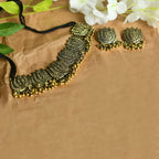 Mominos Fashion Johar Kamal Gold-Polished Brass Finish Lotus Design Choker For Women | Grab2Buy
