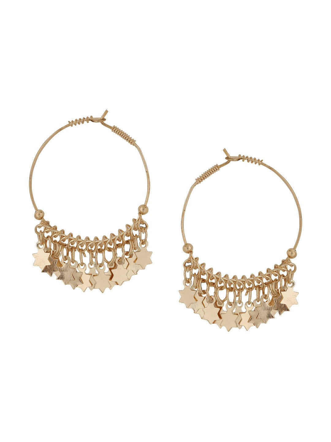 NVR Women Gold-Polished Hoop Earrings | Grab2Buy