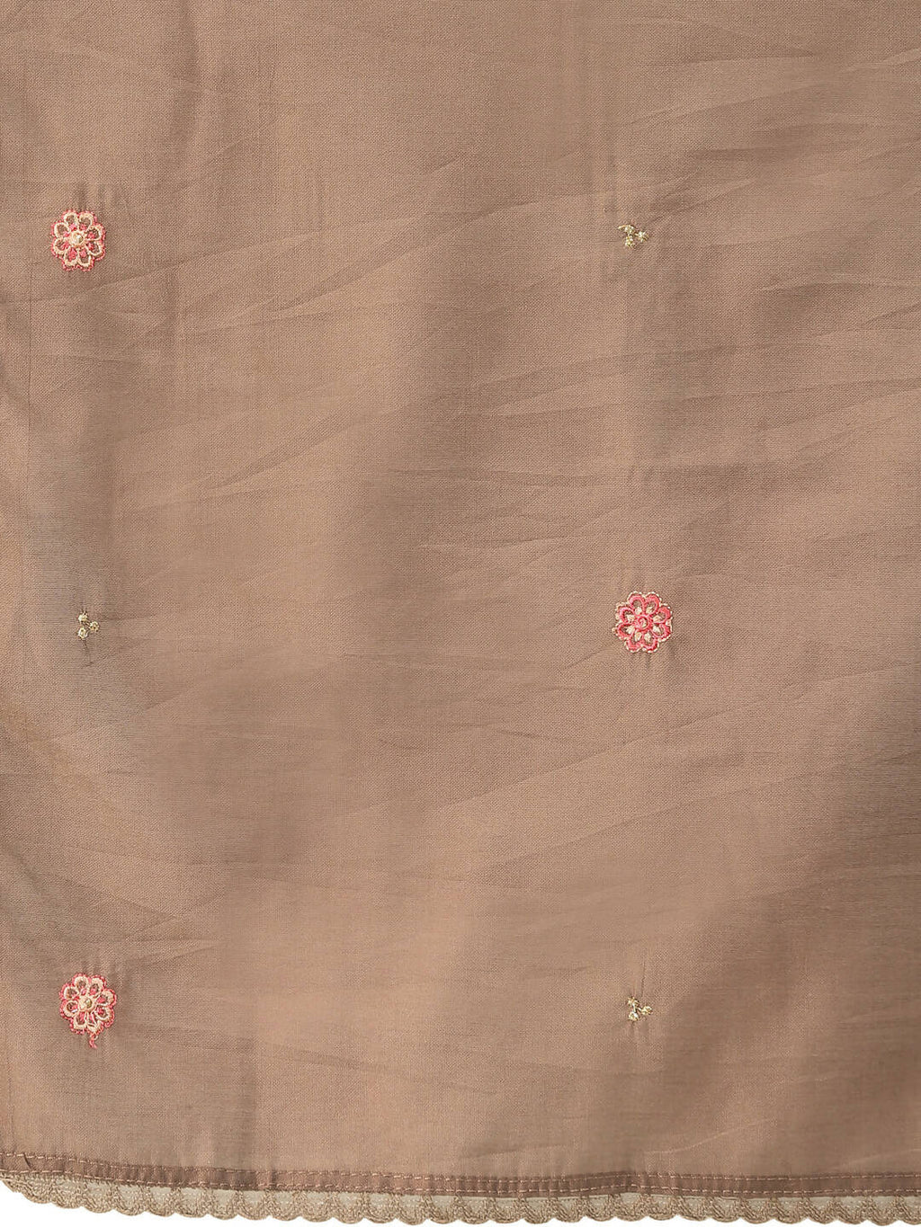 Brown Embroidered Chinon Straight Kurta With Trouser & Dupatta - Salimar | Grab2Buy