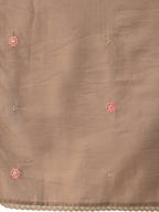 Brown Embroidered Chinon Straight Kurta With Trouser & Dupatta - Salimar | Grab2Buy