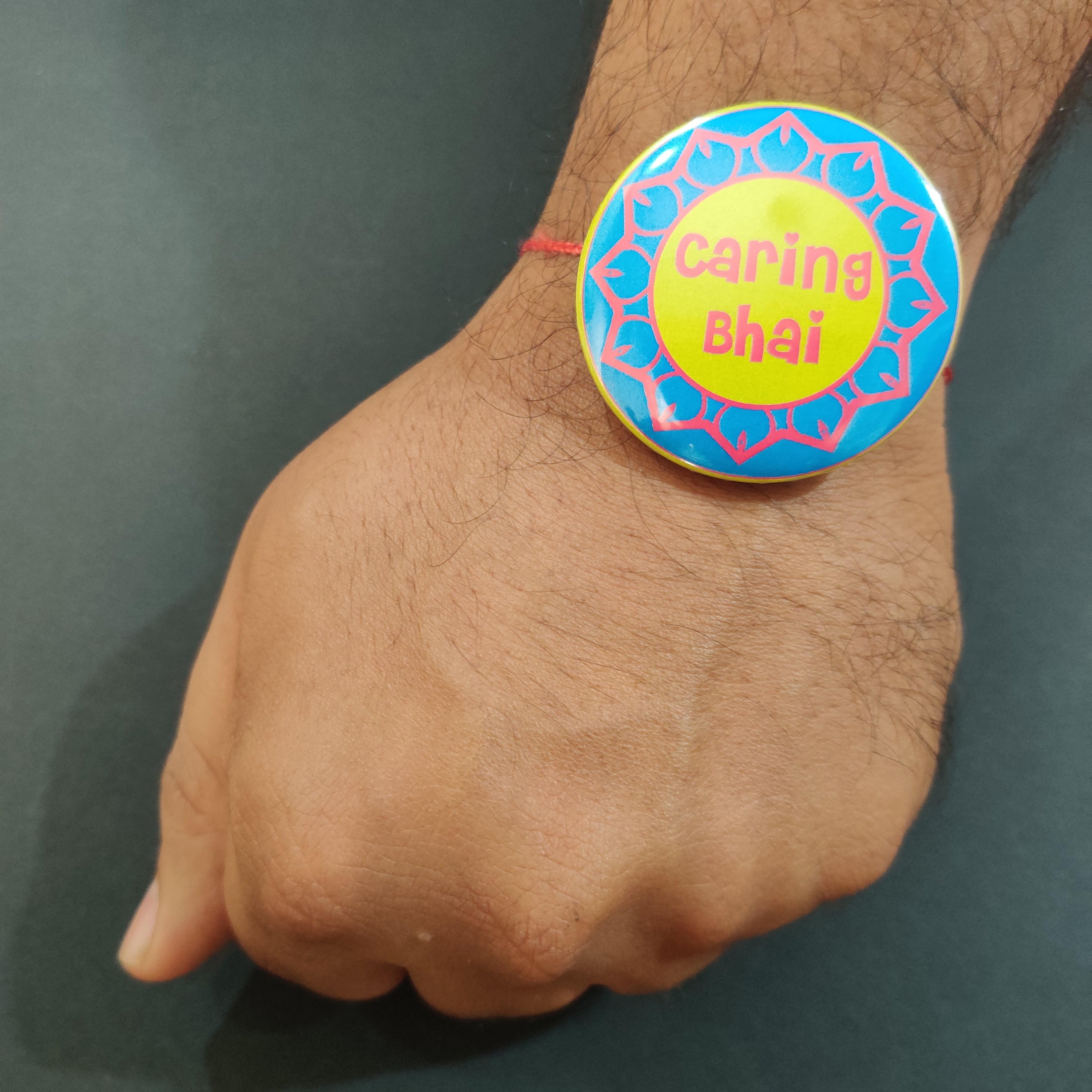 Indianvibez Caring Bhai Metal Rakhi with Fridge Magnet - Kids Rakhi | Grab2Buy