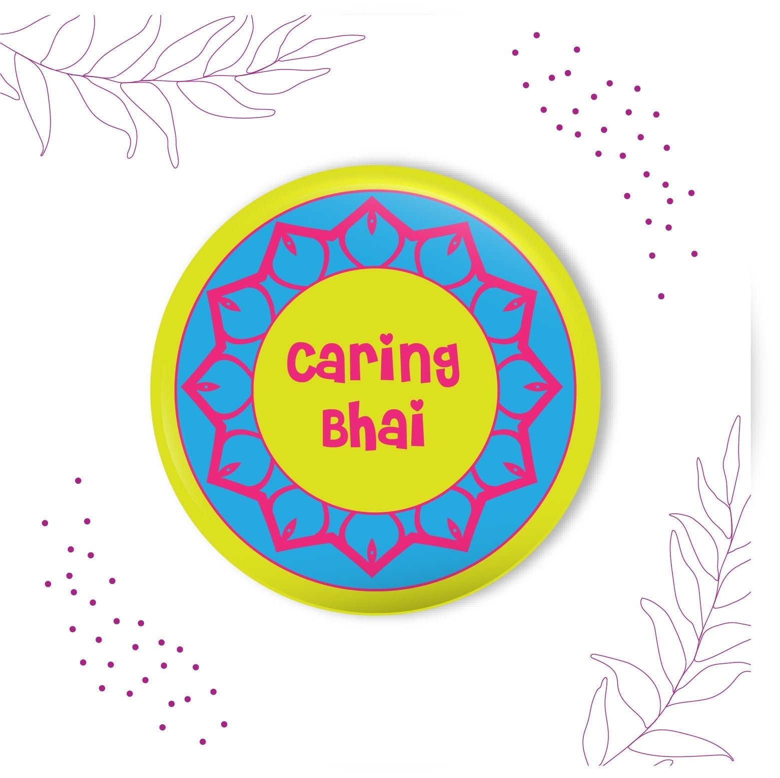 Indianvibez Caring Bhai Metal Rakhi with Fridge Magnet - Kids Rakhi | Grab2Buy